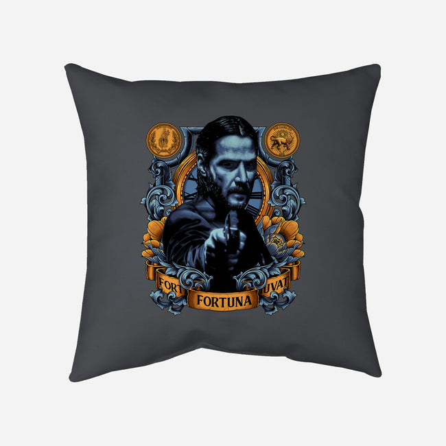 Fortes Fortuna Juvat-none removable cover w insert throw pillow-Badbone Collections