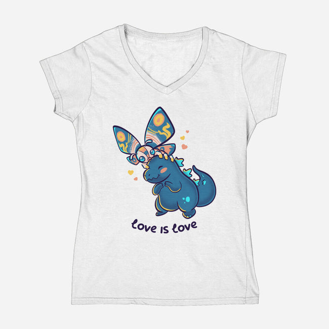 Lovezilla-womens v-neck tee-Mushita
