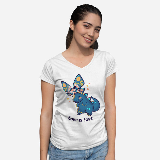 Lovezilla-womens v-neck tee-Mushita