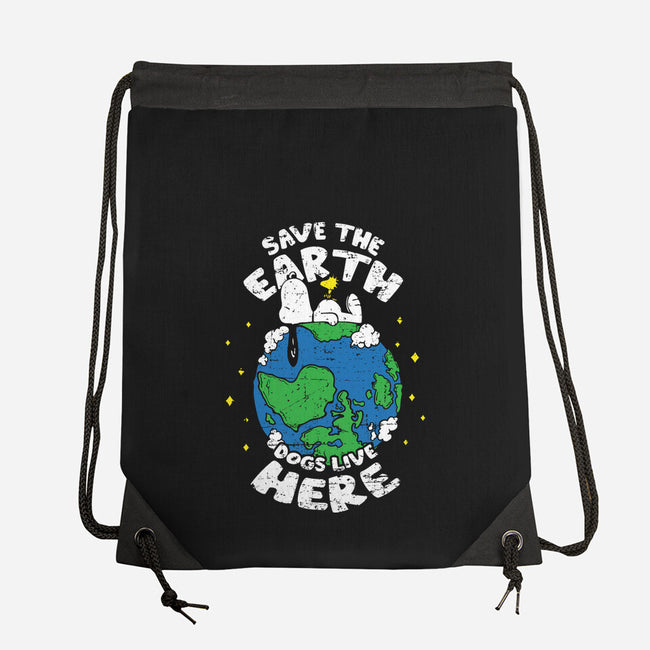 Dogs Live Here-none drawstring bag-turborat14