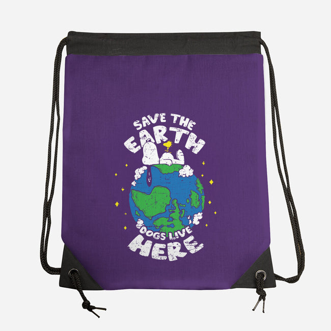 Dogs Live Here-none drawstring bag-turborat14