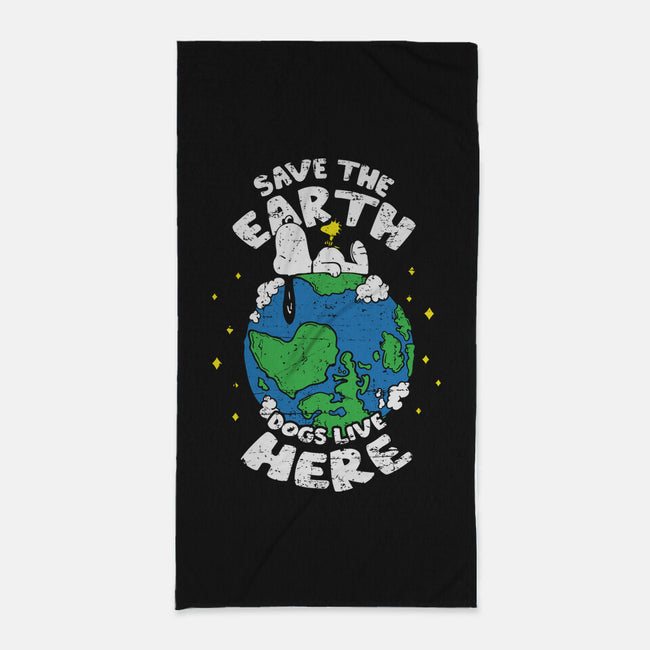 Dogs Live Here-none beach towel-turborat14