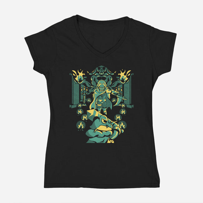 Welcome To My Lair-womens v-neck tee-Sketchdemao