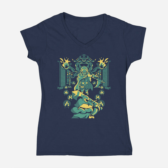 Welcome To My Lair-womens v-neck tee-Sketchdemao