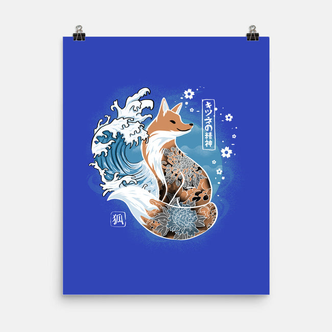 Japanese Fox-none matte poster-IKILO