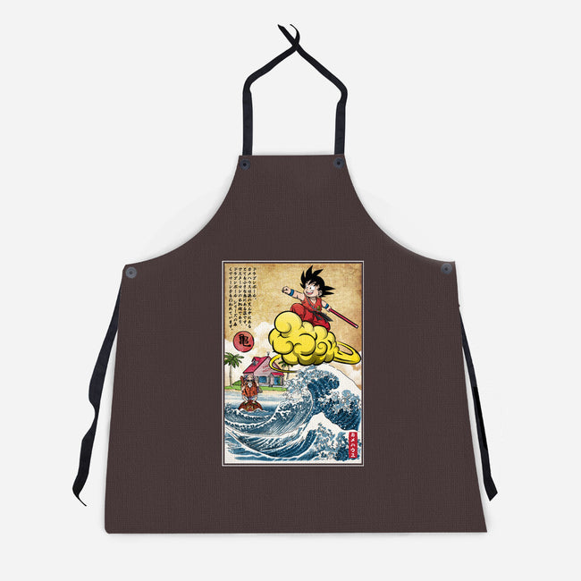 Pink House On A Small Island-unisex kitchen apron-DrMonekers
