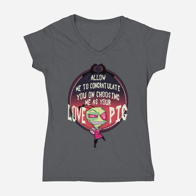 Love Pig-womens v-neck tee-SeamusAran