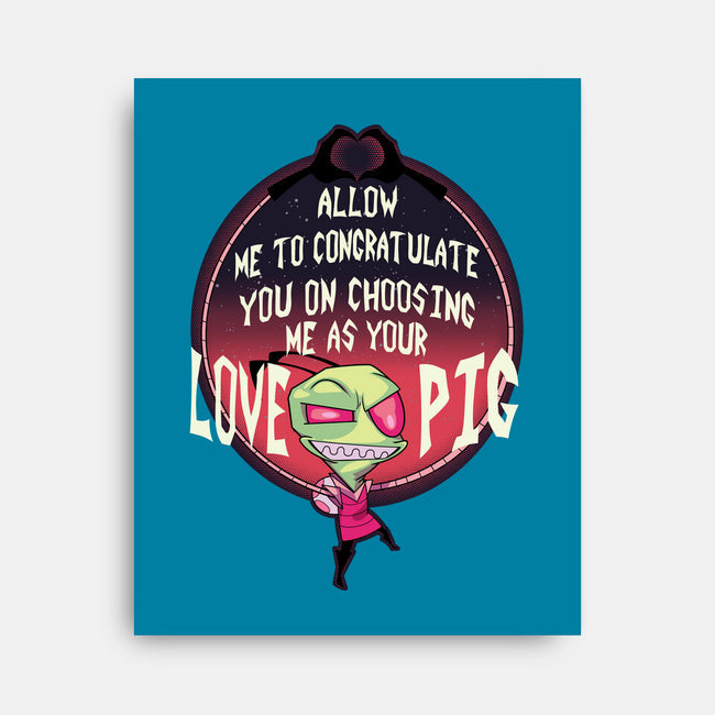 Love Pig-none stretched canvas-SeamusAran
