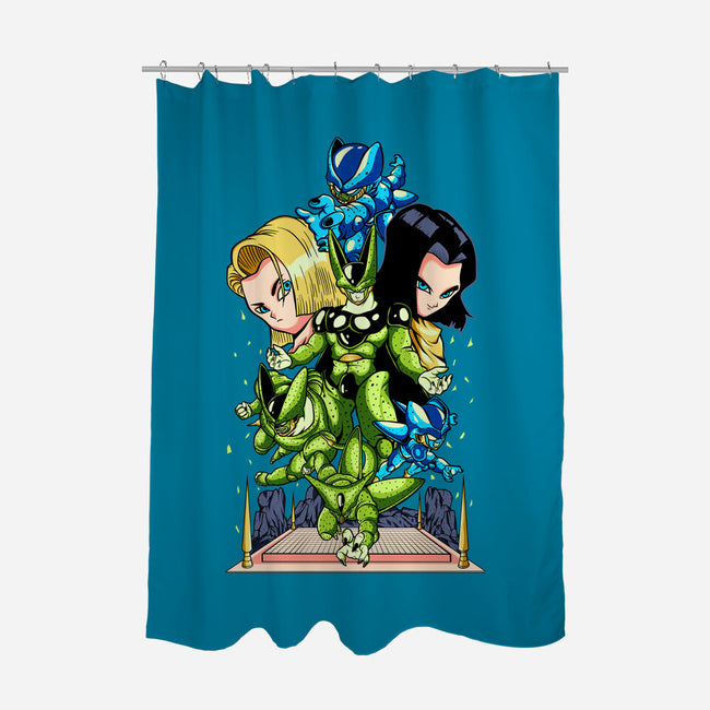 Dragonball Defense-none polyester shower curtain-Owlcreation