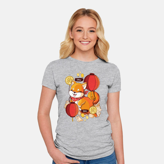 Inu-womens fitted tee-Vallina84