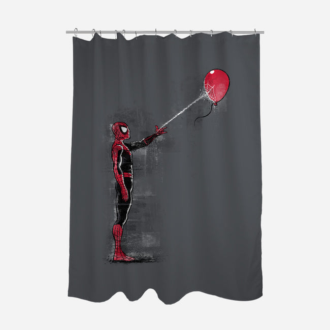 Spider With Balloon-none polyester shower curtain-zascanauta