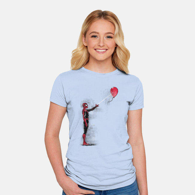 Spider With Balloon-womens fitted tee-zascanauta