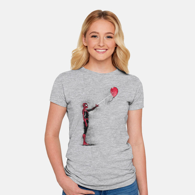 Spider With Balloon-womens fitted tee-zascanauta