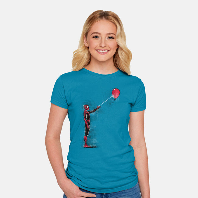 Spider With Balloon-womens fitted tee-zascanauta