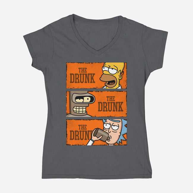 The Drunks-womens v-neck tee-Barbadifuoco