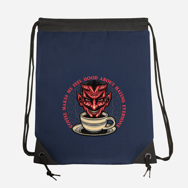 The Coffee Devil-none drawstring bag-momma_gorilla