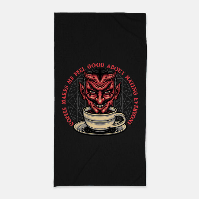 The Coffee Devil-none beach towel-momma_gorilla