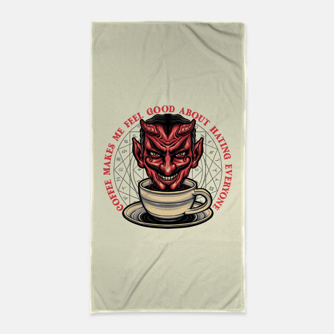 The Coffee Devil-none beach towel-momma_gorilla