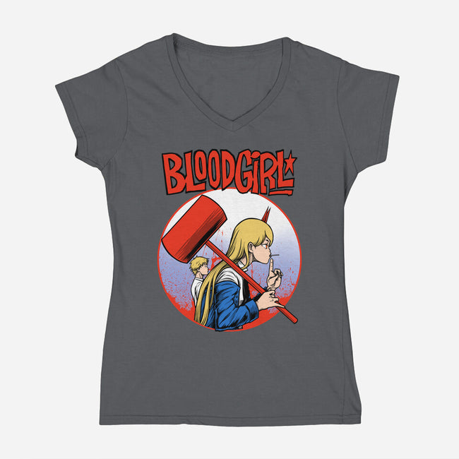 Blood Girl-womens v-neck tee-joerawks