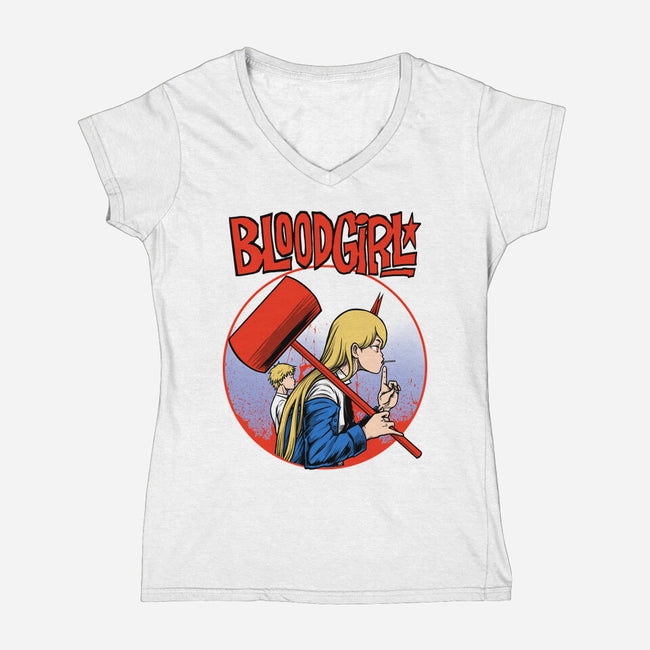 Blood Girl-womens v-neck tee-joerawks