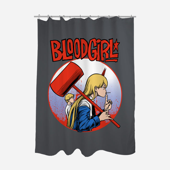 Blood Girl-none polyester shower curtain-joerawks