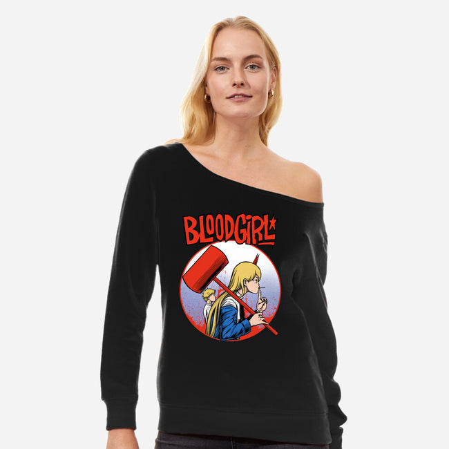 Blood Girl-womens off shoulder sweatshirt-joerawks