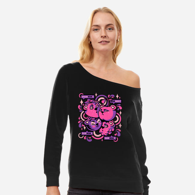 Love Bearies-womens off shoulder sweatshirt-tobefonseca