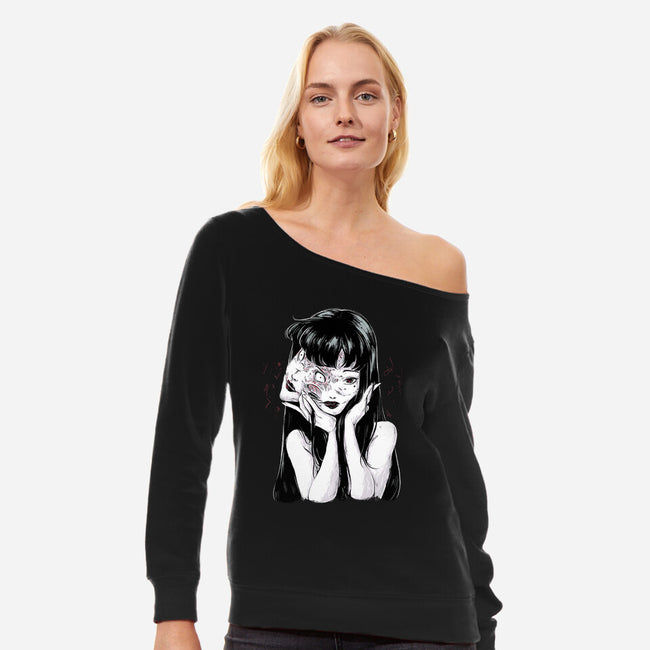 Tomie-womens off shoulder sweatshirt-xMorfina