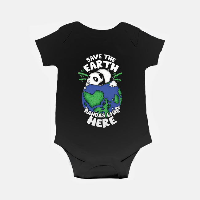 Pandas Live Here-baby basic onesie-turborat14