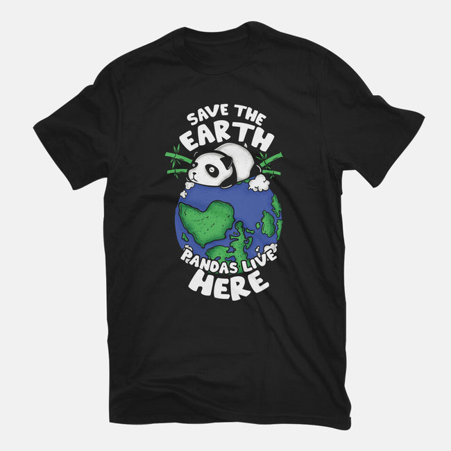 Pandas Live Here-mens premium tee-turborat14