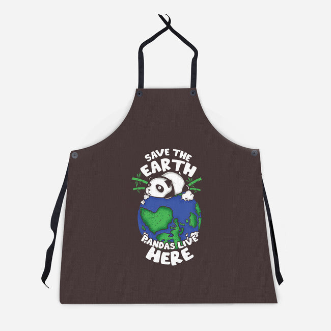 Pandas Live Here-unisex kitchen apron-turborat14