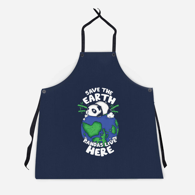 Pandas Live Here-unisex kitchen apron-turborat14