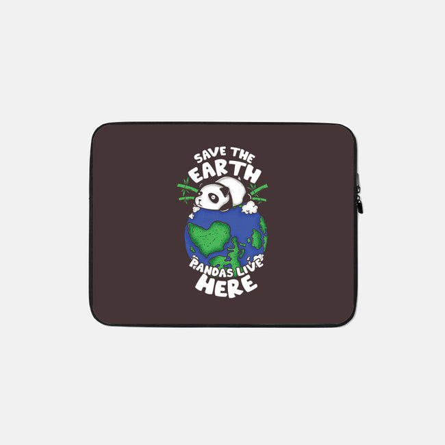 Pandas Live Here-none zippered laptop sleeve-turborat14