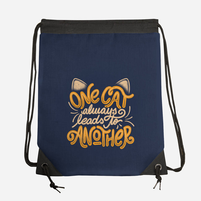 One Cat Always Leads To Another-none drawstring bag-eduely