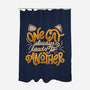 One Cat Always Leads To Another-none polyester shower curtain-eduely