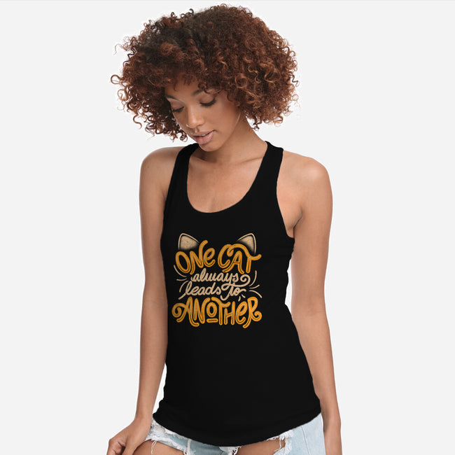 One Cat Always Leads To Another-womens racerback tank-eduely