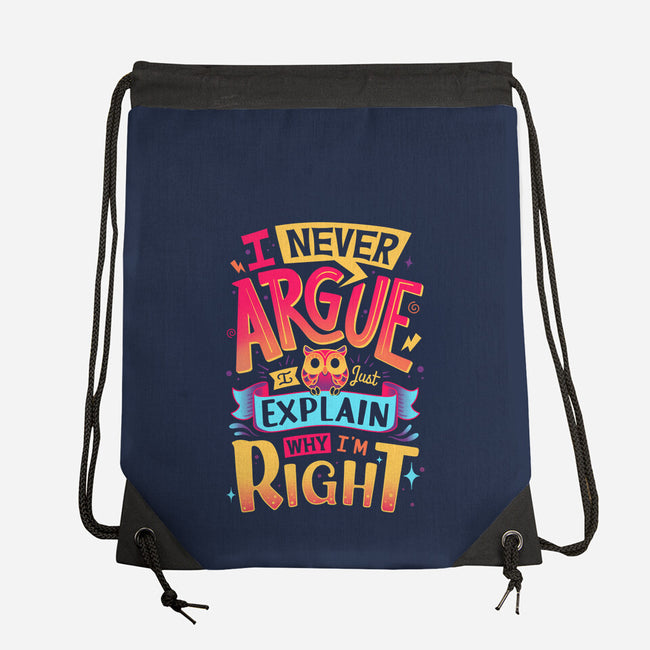 I Know I'm Right-none drawstring bag-Snouleaf