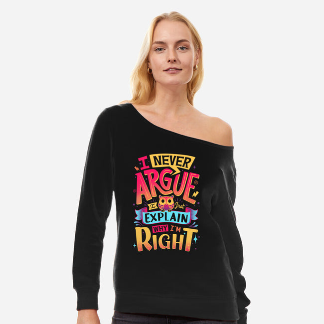 I Know I'm Right-womens off shoulder sweatshirt-Snouleaf