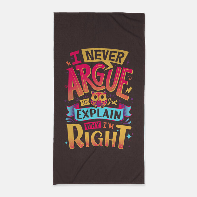 I Know I'm Right-none beach towel-Snouleaf