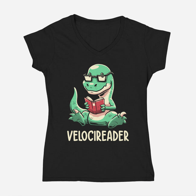 Velocireader-womens v-neck tee-koalastudio