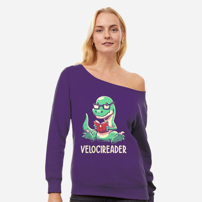 Velocireader-womens off shoulder sweatshirt-koalastudio