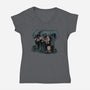 Arnie And Predator-womens v-neck tee-zascanauta