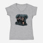 Arnie And Predator-womens v-neck tee-zascanauta