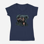 Arnie And Predator-womens v-neck tee-zascanauta