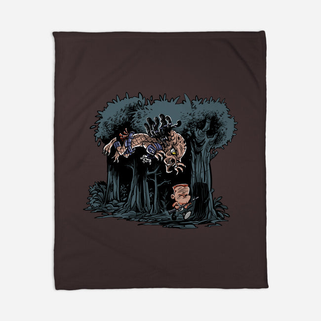 Arnie And Predator-none fleece blanket-zascanauta