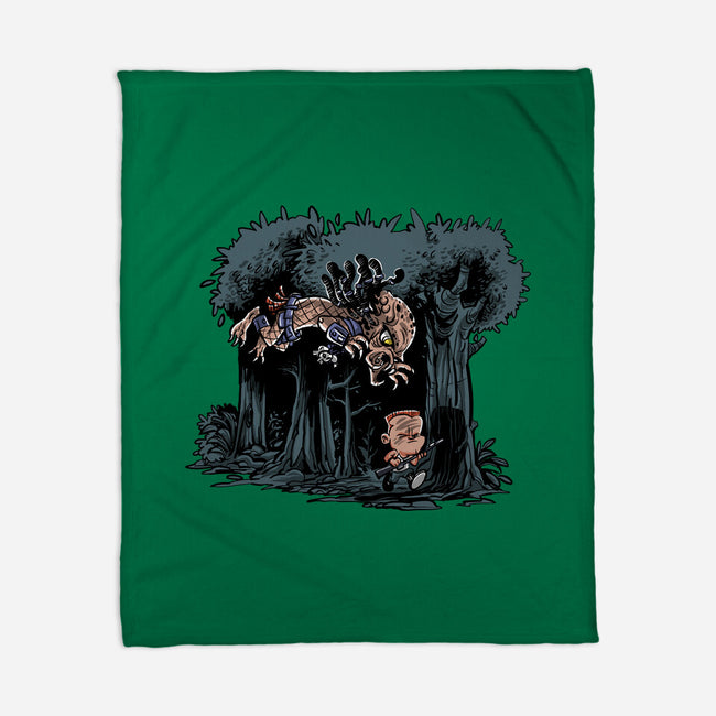 Arnie And Predator-none fleece blanket-zascanauta