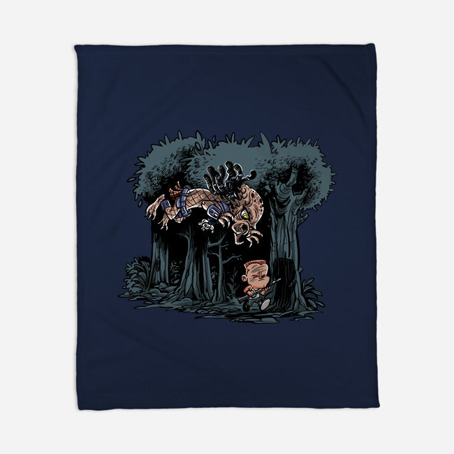 Arnie And Predator-none fleece blanket-zascanauta