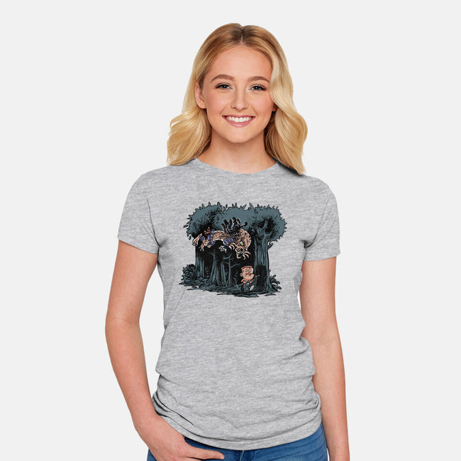 Arnie And Predator-womens fitted tee-zascanauta