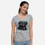 Arnie And Predator-womens v-neck tee-zascanauta