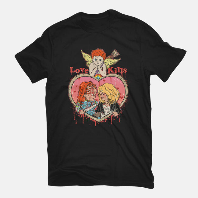 Love Kills-mens basic tee-Green Devil